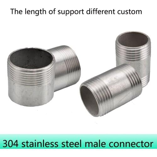 1/8" 1/4" 3/8" 1/2" 3/4" 1" BSP Male Thread Short Nipple 304 Stainless Steel Pipe Fitting Connector Adapter Welded pipe