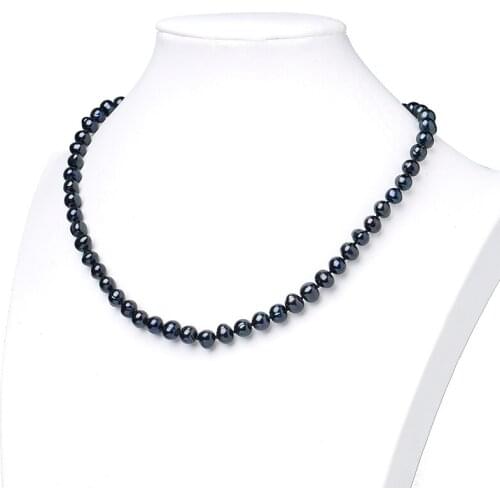 Natural Black Pearls Size For 7-8mm Suitable For Diy Handmade Natural Pearls Necklace 18inch For Ladies Party Gifts H452