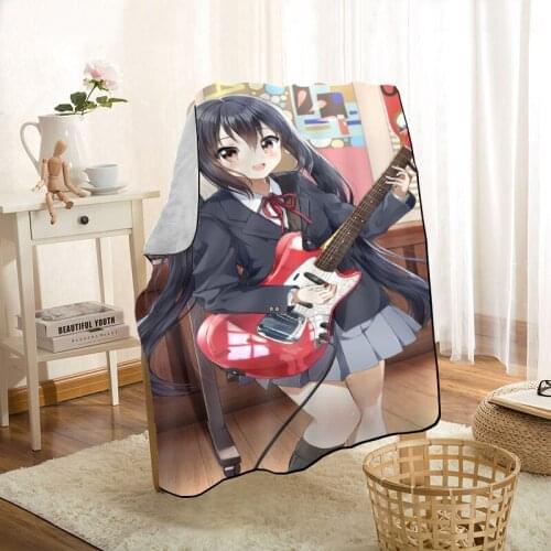 New Arrival K-ON! Anime Girl BlanketPrinting Soft Fabric Blanket Throw On Home/Sofa/Bedding Portable Adult Travel Cover Blanket