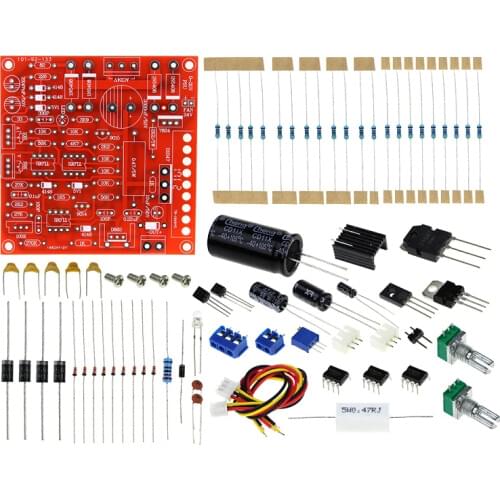 NEW Red 0-30V 2mA-3A Continuously Adjustable DC Regulated Power Supply DIY Kit for school education lab