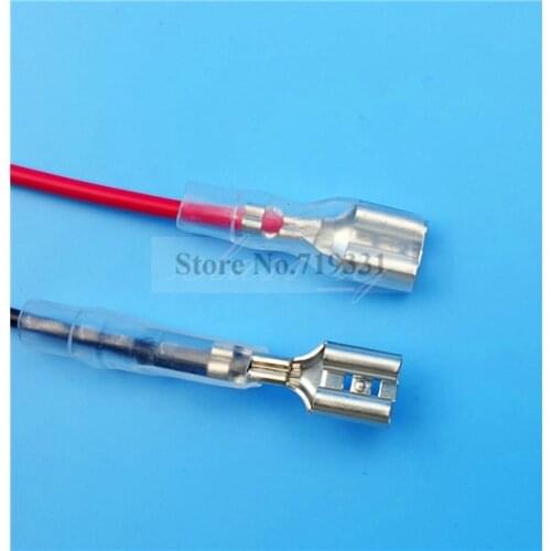 100Pcs 6.3mm Female Spade Crimp Terminals Wire AWM 1007 22AWG