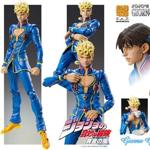 Original Medicos Super Action Statue JoJos Bizarre Adventure Giorno Giovanna And Gold Experience Action Figures 16cm