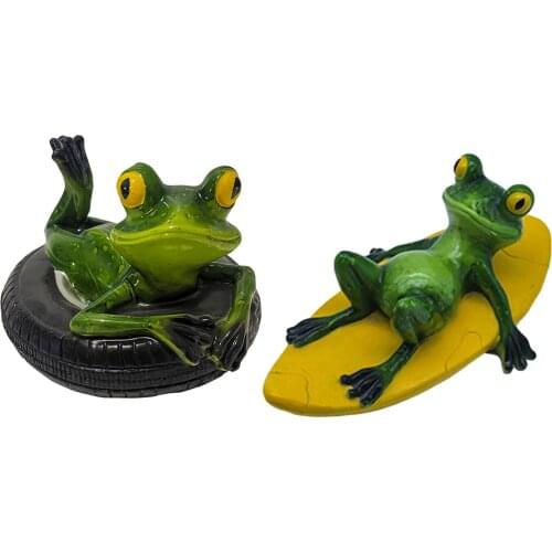 Water Floating Decor Frog Raft Animal Pool Pond Floating Ornament Resin Statue Yard Garden Decor Floating Water Fountain active
