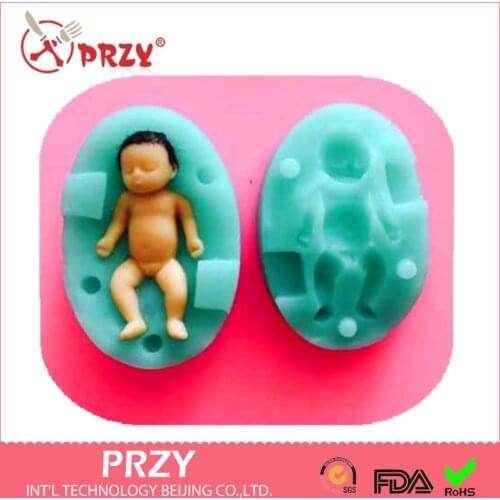 PRZY DIY 3d Baby Silicone Mold Fondant Cake Silicon Mold Cake Decoration silica gel Mold Sleeping Baby Mould F1873