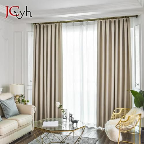 Elegant Blackout Curtains For Living Room High Shading Solid Modern Curtains For Bedroom Window Treatment Drapes Blinds Cortinas