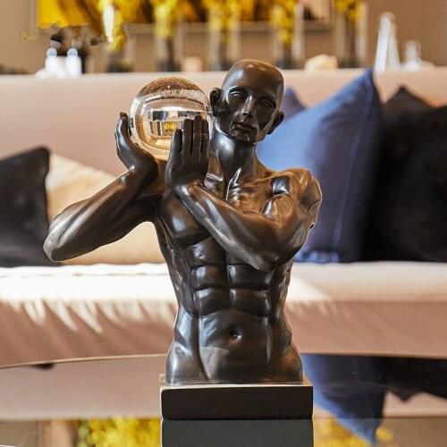 Modern and minimalist crystal sphere abstract character creative decoration living room cabinet wine decoration best gift of