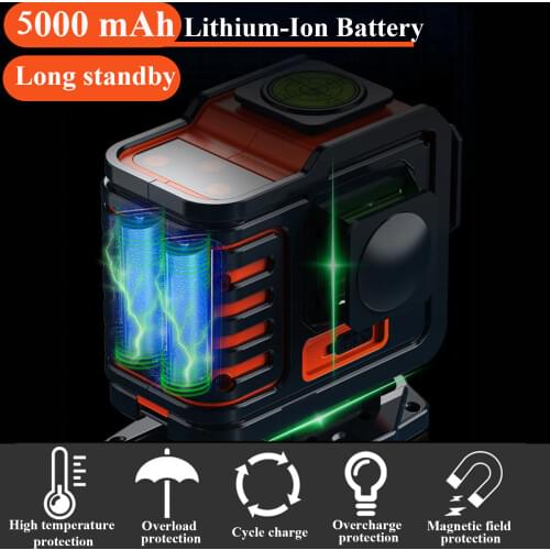 TECLASER Laser Level 360 Self-Leveling Horizontal Vertical Cross 3D 12 Lines Super Powerful Laser Level Constriction Tools