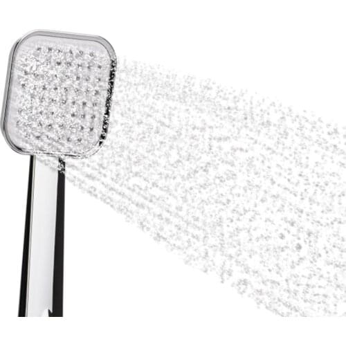 Zhangji Square Bathroom Filter Shower Head Silver ABS Chrome Handheld Shower 10cm Water Saving Showerhead