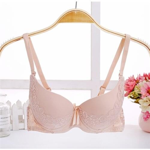 3/4 Thick Paded Push Up Bras Brand Quality Lace Seamless Underwear for Woman Sexy Lace Push Up Lingerie Bras for Small Breast