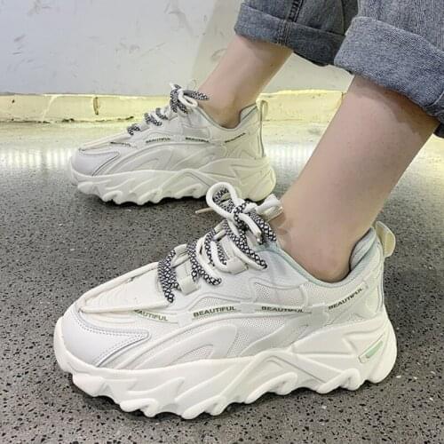 New Sneakers Women Vulcanize Shoes 2021 Fashion Couple Casual Platform Shoes Woman Mesh Breathable Sneakers Women Big Size 43