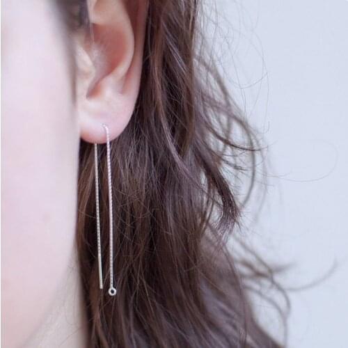 1 Pair Versatile Threader Fill Wire Chain Earrings In Silver or Gold Diy Jewelry Accessories