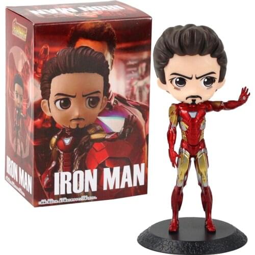 16cm QPosket Avengers Infinity War Big Eyes Iron Man PVC Figure Model Toys Q Version Doll For Gift