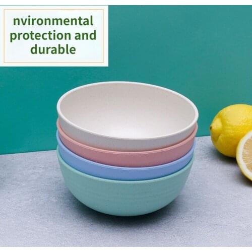 2pc Wheat straw dishes creative personality lovely childrens rice bowl dishes style wheat fiber large capacity