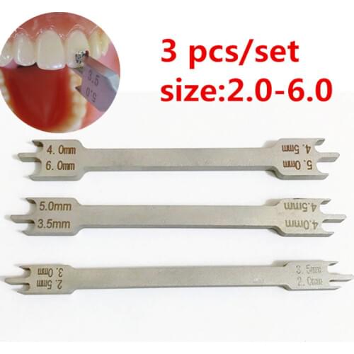 3pcs Dental Bracket Gauge Locator Stainless Steel Rod Bracket Positioner Orthodontic Materials Instruments Size 2.0-6.0 New