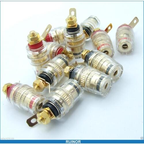 30PCS Copper Binding Post for Speaker Cables Amplifier Terminals 4mm Banana Plug