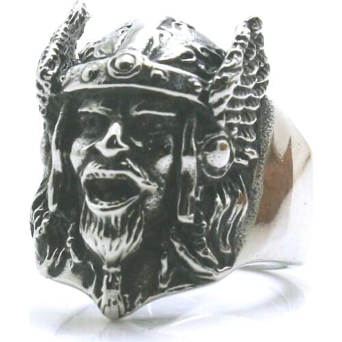316L Stainless Steel Cool Vintage Viking Skull Ring