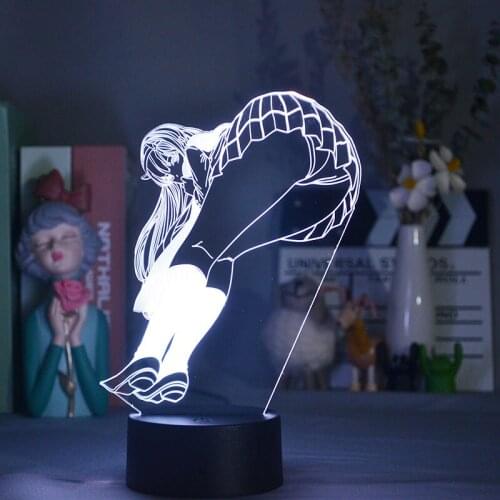 3D Led Lamp Base Sportswoman Room Decoration Teenager Nightlight Switch Atmosphere Lamps For Color Changing Bedside Table