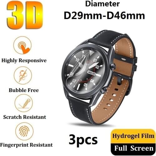 3D Full Screen Protector Foil Film for SmartWatch Smart Watch Huawei Amazfit TicWatch Garmin Samsung Round Watch D29mm-D46mm