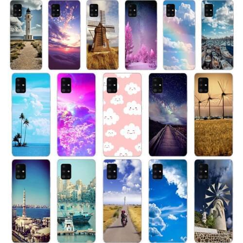 41SD clouds on blue sky Soft Silicone Tpu Cover phone Case for Samsung Galaxy A01 A10 A31 A40 A41 A51 A71 A70 2019