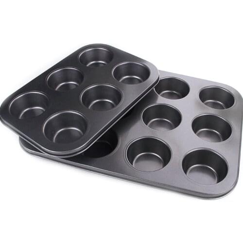 6/12 Holes Square Cupcake Pan Muffin Tray Cupcake Mold Muffin Pan Carbon Steel Baking Pan Non Stick Bakeware Biscuit Pan
