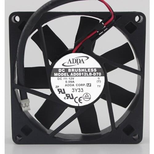 ADDA AD0812LB-D70 8015 DC 12V 0.09A dual ball bearing silent power supply cooling fan