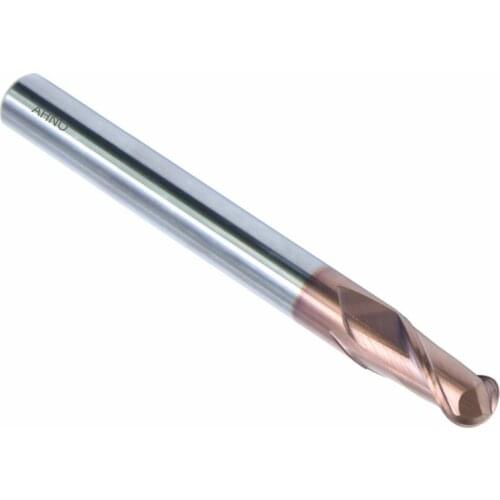 AHNO HRC55 Extra Long Solide Carbide Ball Nose Mills, CNC Milling Tools for Metal or Wood or Plastic Working, extral long