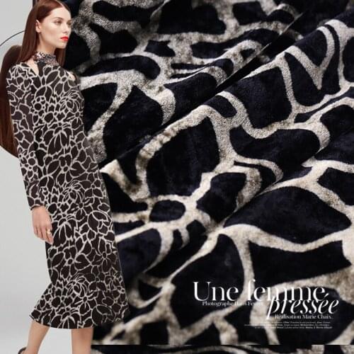 Leopard print velvet silk fabric soft and delicate dress fabric cheongsam silk velvet fabric wholesale silk cloth 114cm
