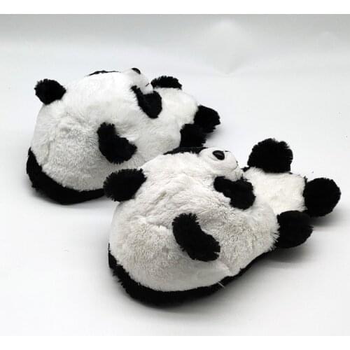 Panda indoor warm custom fur slippers timber land shoes Custom slippers Home House Slipper Children men women winter