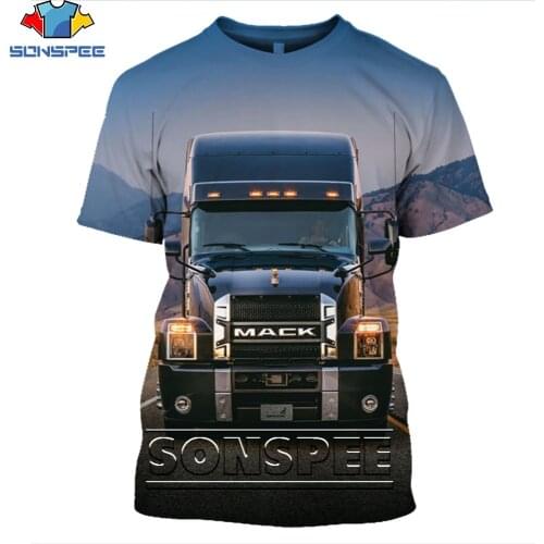 SONSPEE Heavy Duty Trucks Car Shirt 3D Printing Men Women Summer Punk Power Harajuku Casual O-neck Man Oversize Tshirt Kid Top