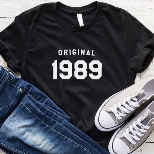 T Shirt Women Causal Graphic Tee Original 1989 T-shirt Short Sleeve Cotton O-Neck Tshirt Birthday Party Tops 3XL