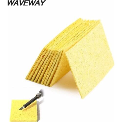 10 Pcs Yellow High Temperature Resistant Cleaning Sponge for Electric Soldering Iron Stand Welding Accessories kit