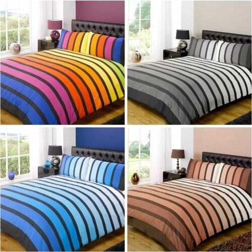 Striped Duvet Cover Sets Bedding Fashion High Quality Colourful Duvet Cover and Pillowcase Bedroom Comforter Set