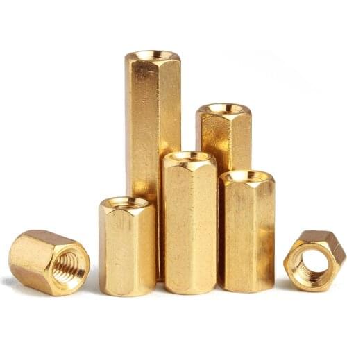 M2 M2.5 M3 M4 M5 Brass Standoff Spacer Hexagonal Stud Spacer Hollow Pillars Hexagon PCB Motherboard Hollow Bolt Screw Hex Female