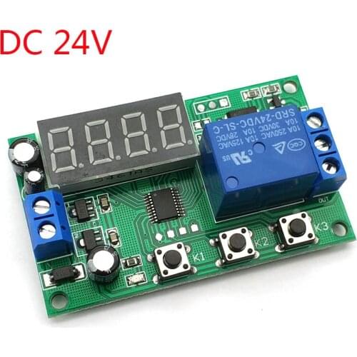 Multifunction Delay Time Relay Module Timing Switch Control Cycle Timer DC24V LED Display