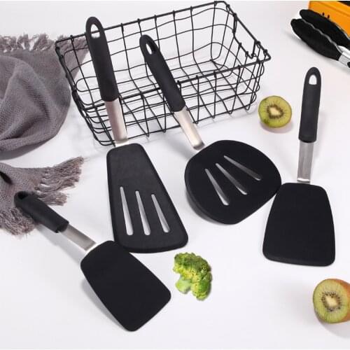 Heat Resistant Silicone Flexible Spatula Set Silicone Kitchen Utensils for Cooking Non-Stick Fish Steak Eggs Pancakes Cookware