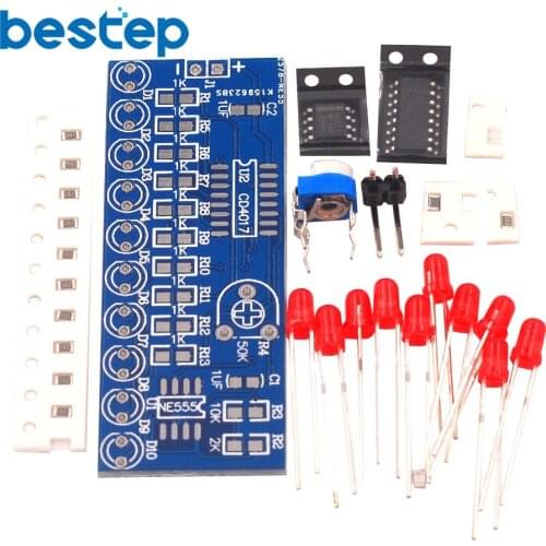 Smart Electronics Kits NE555+CD4017 Light Water Flowing Light LED Module DIY Kit