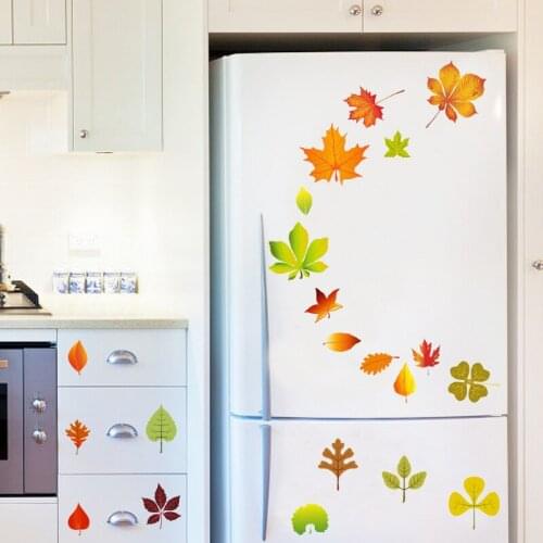 Thanksgiving Maple Leaf Stickers Self-Adhesive Glass Refrigerator Air Conditioner Decoration Stickers NW