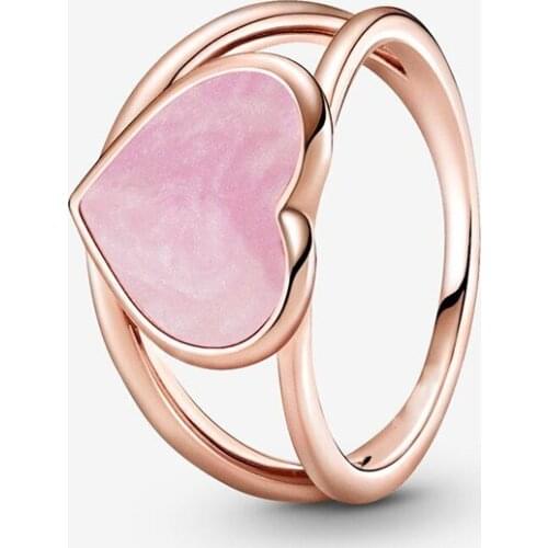 2021 New 925 Sterling Silver Pink Vortex Love Pan Ring Is Suitable For Womens Gift Wedding Diy Jewelry