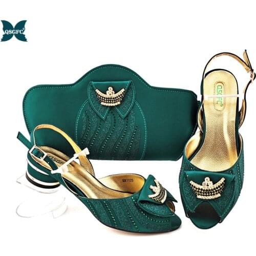 New Coming Matching Lady Shoes and Bag Set In Heels Matching Women Shoes and Bag Set for Royal Wedding in Wine Color