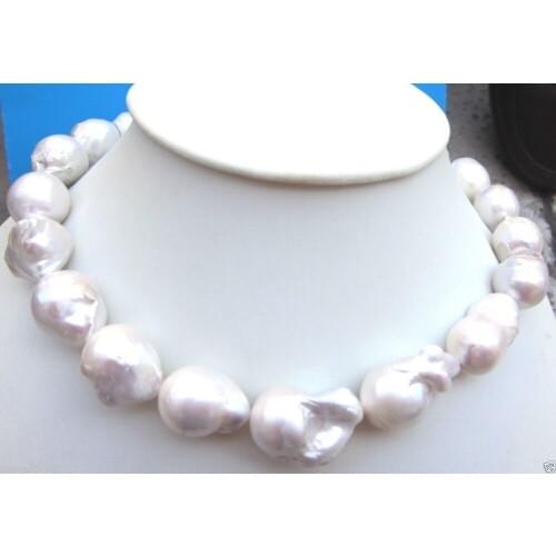 Charming Fashion Jewelry Amazing! HUGE 16~28MM NATURAL SOUTH SEA GENUINE WHITE BAROQUE PEARL NECKLACE 18" shipping free