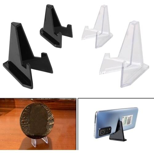 10pcs Postcard Display Collection Coin Storage Rack Medal Shelf Transparent Black Mini Coin Display Easel Holder Acrylic Stands