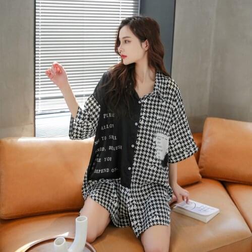 Lattice Women Leisure Shirt Pajamas Robes Nightgown Turn-down Collar Bathrobe Witer Long Sleeve Ladies Shirt Skirt Nightdress