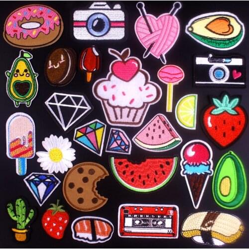 Cute Cartoon patch Embroidered patches for clothing Sewing Iron on Patch baby clothes DIY Badge Fruit Applique Accessories