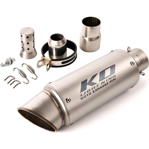 Titanium Color 61mm Motorcycle Exhaust Muffler Pipe Removable Db Killer Escape Universal for Dirt Bike ATV Stainless Steel 300mm