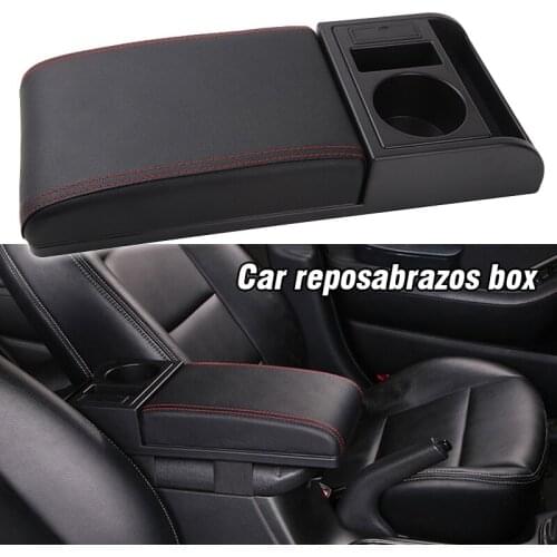 Universal Car Armrest Cushion Box With Cup Holder Rear Seat Increased Elbow Support Car Armrest Holder