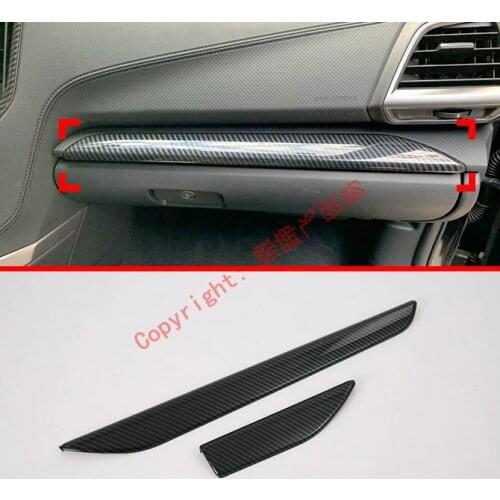 Carbon Fiber Style Interior Center Control Around Trim For Subaru Forester SK 2018 2019