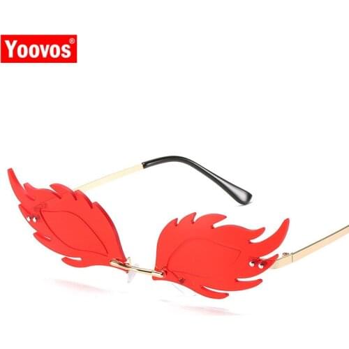 Yoovos Flame Sunglasses Women Luxury Women Sunglasses Ocean Lens Women Sun Glasses Rimless Glasses For Men Vintage Gafas De Sol