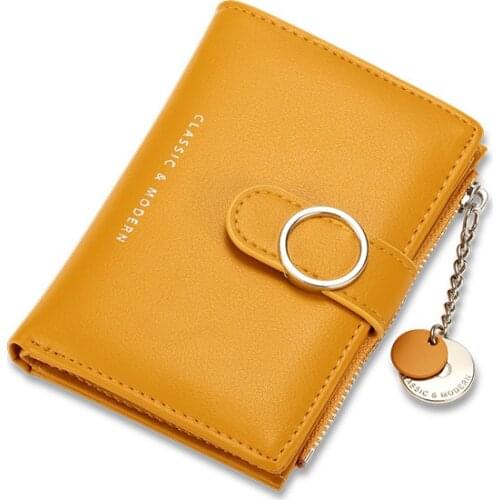 Two Fold Short Wallet For Women Korea Style Credit Cardholders Zipper Coin Purse Leather Card Holder Ladies Small Money Bag