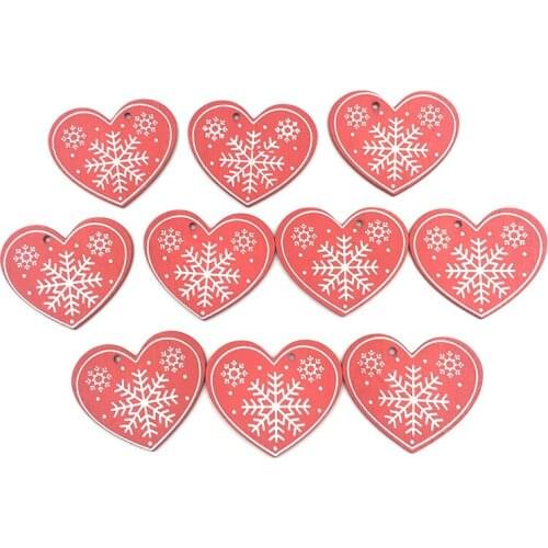 10PCS Wooden Ornaments DIY Craft Blank Christmas Hanging Ornaments Unfinished Wood Cutouts for Christmas Decor Holiday Gifts