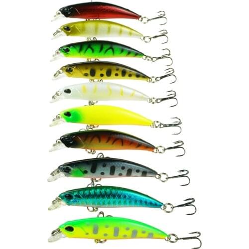 10 pieces Sinking Small Minnow Fishing Baits 6cm 4.2g Mini Fish Lure for Perch Trout Fishing